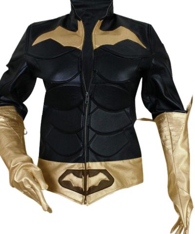 Batman Arkham Knight Batgirl Black and Golden Jacket