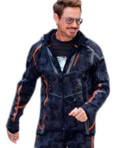 Tony Stark Avengers Infinity War Orange Stripes Jacket