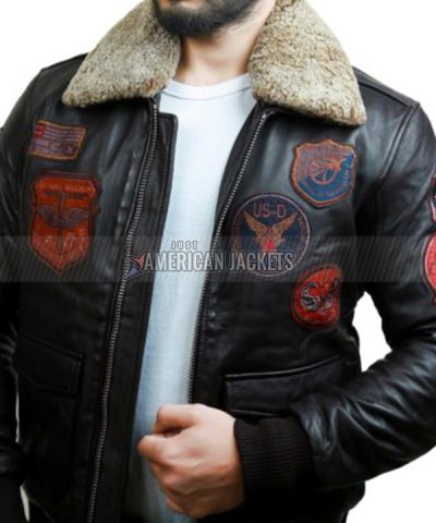 Top Gun Bomber Flight Leather Jacket