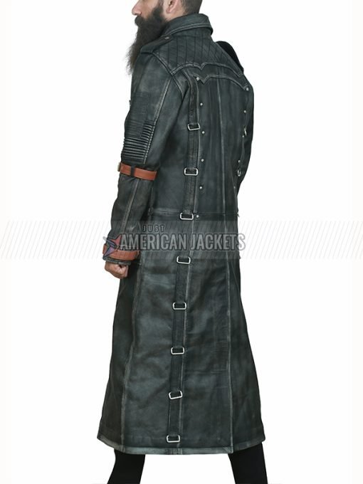 Black Leather Trench Coat From PUBG