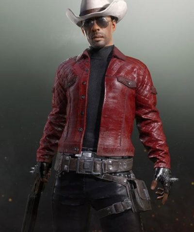 PUBG Red Quilted Leather Jacket