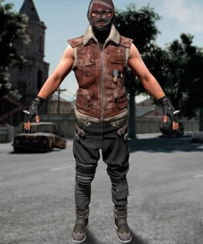 PUBG Brown Suede Leather Vest