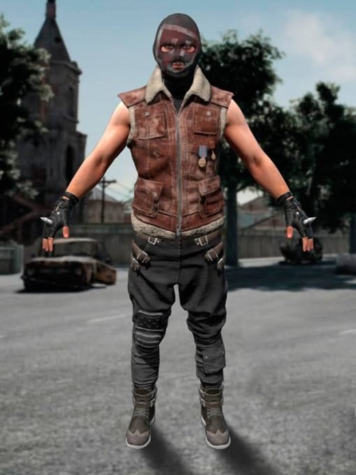 PUBG Brown Suede Leather Vest