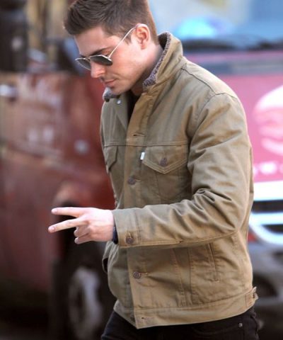 Zac Efron Brown Jacket