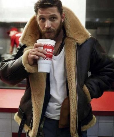 Farrier Dunkirk Tom Hardy Shearling Leather Jacket