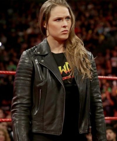 Ronda Rousey Quilted Shoulder Leather Jacket