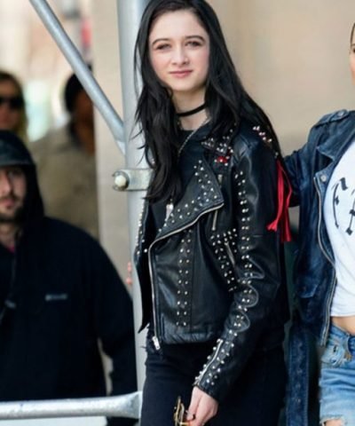 Raffey Cassidy Vox Lux Black Leather Jacket