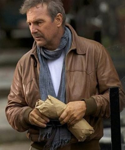 Three Days to Kill Kevin Costner Brown Leather Jacket