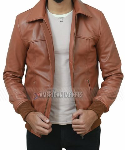 3 Days to Kill Ethan Renner Brown Leather Jacket