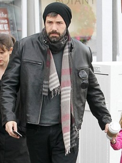 Ben Affleck Black Real Leather Jacket