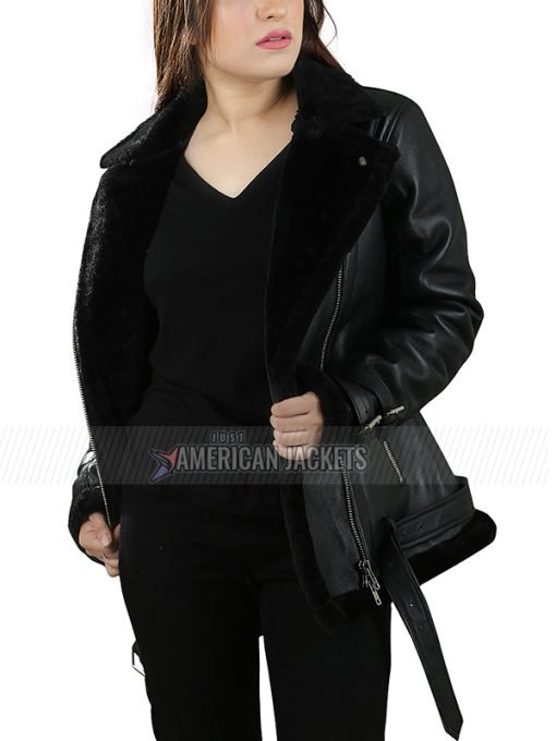 Black Dakota Johnson Shearling 'Jacket