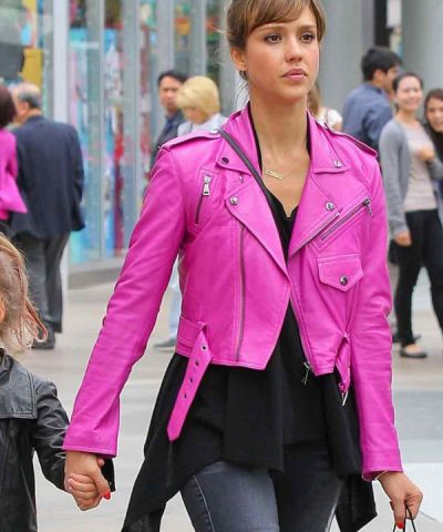 Jessica Alba Hot Pink Jacket