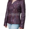 Daphne Kluger Purple Leather Jacket