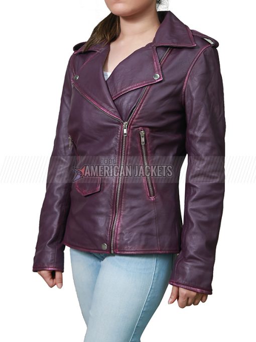 Daphne Kluger Purple Leather Jacket