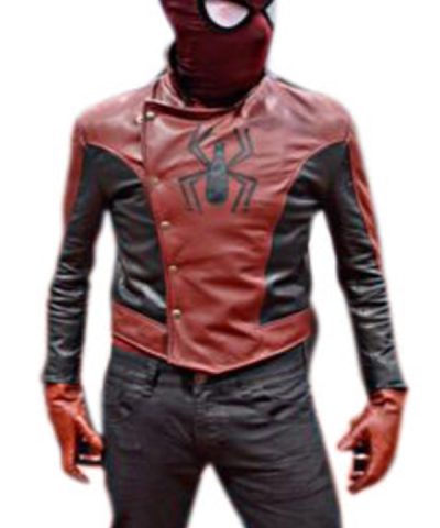 The Last Spiderman Red and Black Leather Jacket