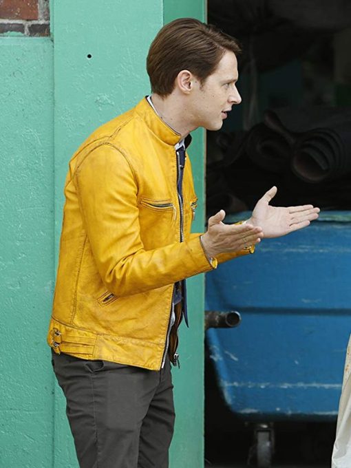 Holistic Detective Agency Samuel Barnett Yellow leather Jacket