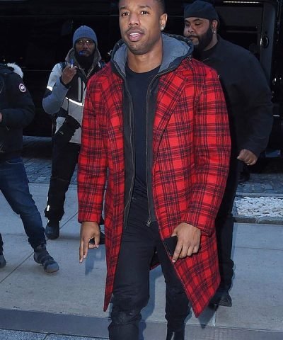 Michael B. Jordan Red Trench Coat