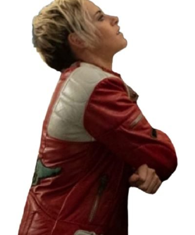 Sabina Wilson Red and White Leather Jacket