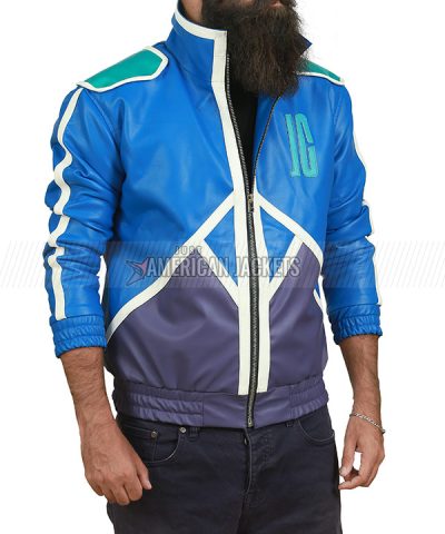 Mortal Kombat 11 Johnny Cage Blue Leather Bomber Jacket