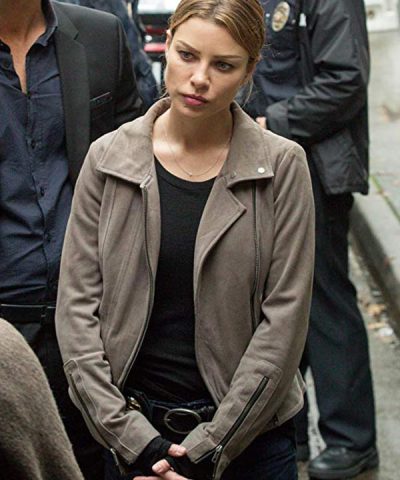 TV Series Lucifer Chloe Decker Grey Leather Jacket