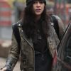 Michelle Rodriguez Distressed Brown Leather Jacket