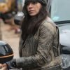 Michelle Rodriguez Distressed Leather Jacket