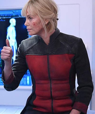 The Orville Charlize Theron Red and Black Jacket