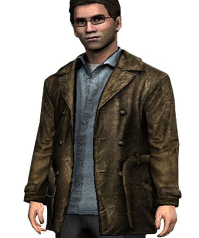 Harry Mason Video Game Silent Hill Distressed Leather Jacket