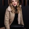 Halston Sage shearling collar Leather Jacket