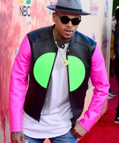 Singer Chris Brown Pink Sleeves Jacket