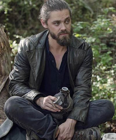 Tom Payne Walking Dead Distressed Leather Coat