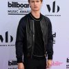 Ansel Elgort Leather Varsity Jacket