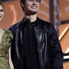 Ansel Elgort Black Varsity Jacket