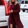 Second Act Set NYC Jennifer Lopez Maroon Coat