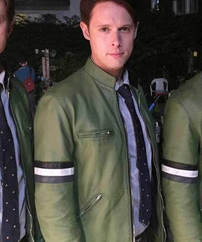 Samuel Barnett Green Leather Jacket