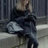 Call My Agent Andréa Martel Black Wool Coat