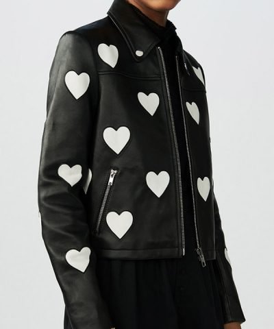 Women Heart Leather Jacket