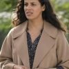 Tv Series Manifest Athena Karkanis Wool-Blend Long Coat