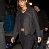 Rihanna Gray Biker Leather Jacket