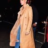 Rihanna Brown Suede Leather Trench Coat for Womens