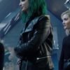 Black Leather Jacket worn by Emma Dumont in TV Series The Gifted