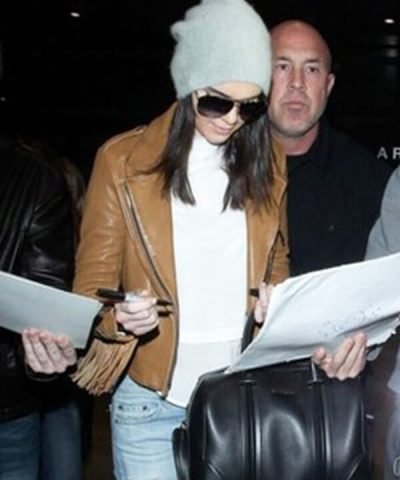 Kendall Jenner Brown Fringe Leather Jacket