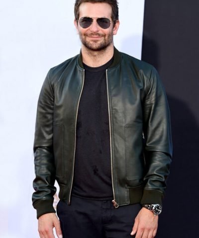 Bradley Cooper Varsity Bomber Leather Jacket