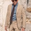 Daniel Craig No Time to Die Beige Cotton Suit