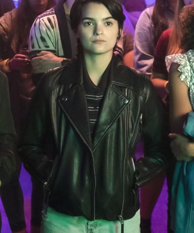 Brianna Hildebrand Trinkets Black Leather Jacket