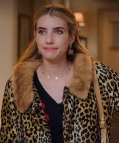 Holidate Emma Roberts Leopard Coat