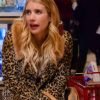 Emma Roberts Holidate 2020 Leopard Print Coat