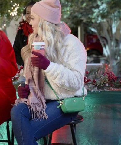 Jessy Schram A Nashville Christmas Carol White Sherpa Jacket