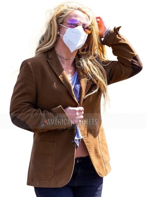 Britney Spears Malibu Brown Blazer Coat