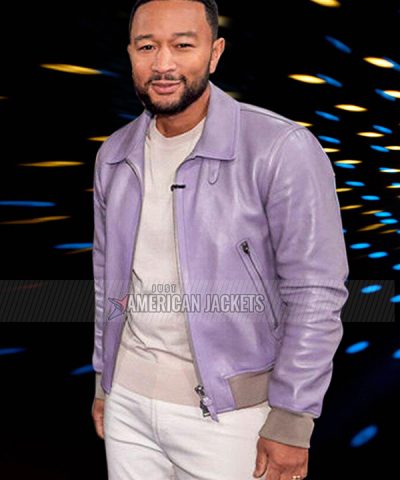 John Legend The Voice 2021 Purple Leather Jacket